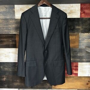 Suitsupply Lazio Slim Fit Grey Pinstripe Blazer 38L Wool VBC Super 110s Italy
